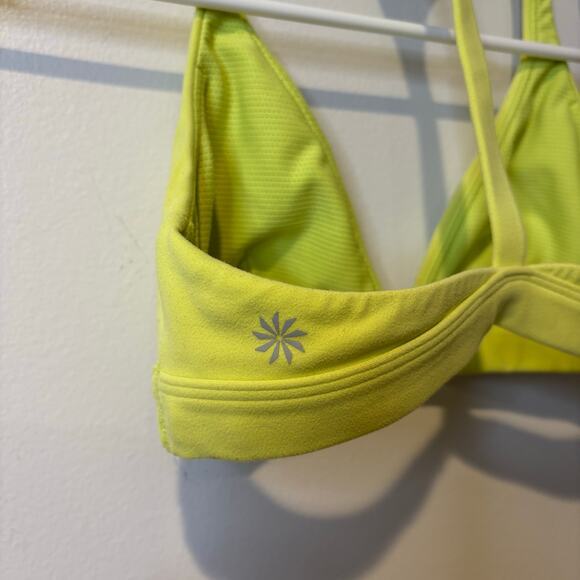 Athleta Women's Bright Yellow XS Sports Bra Triangle Top EUC Athletic Workout - Picture 4 of 5